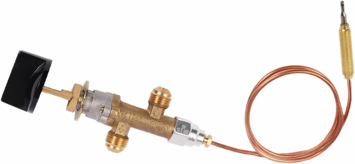 Cansookay brass propane gas valve with thermocouple and control knob - product gallery image 1
