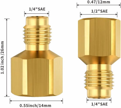 Cansookay eight-piece brass HVAC refrigerant adapter kit - product gallery photo 3