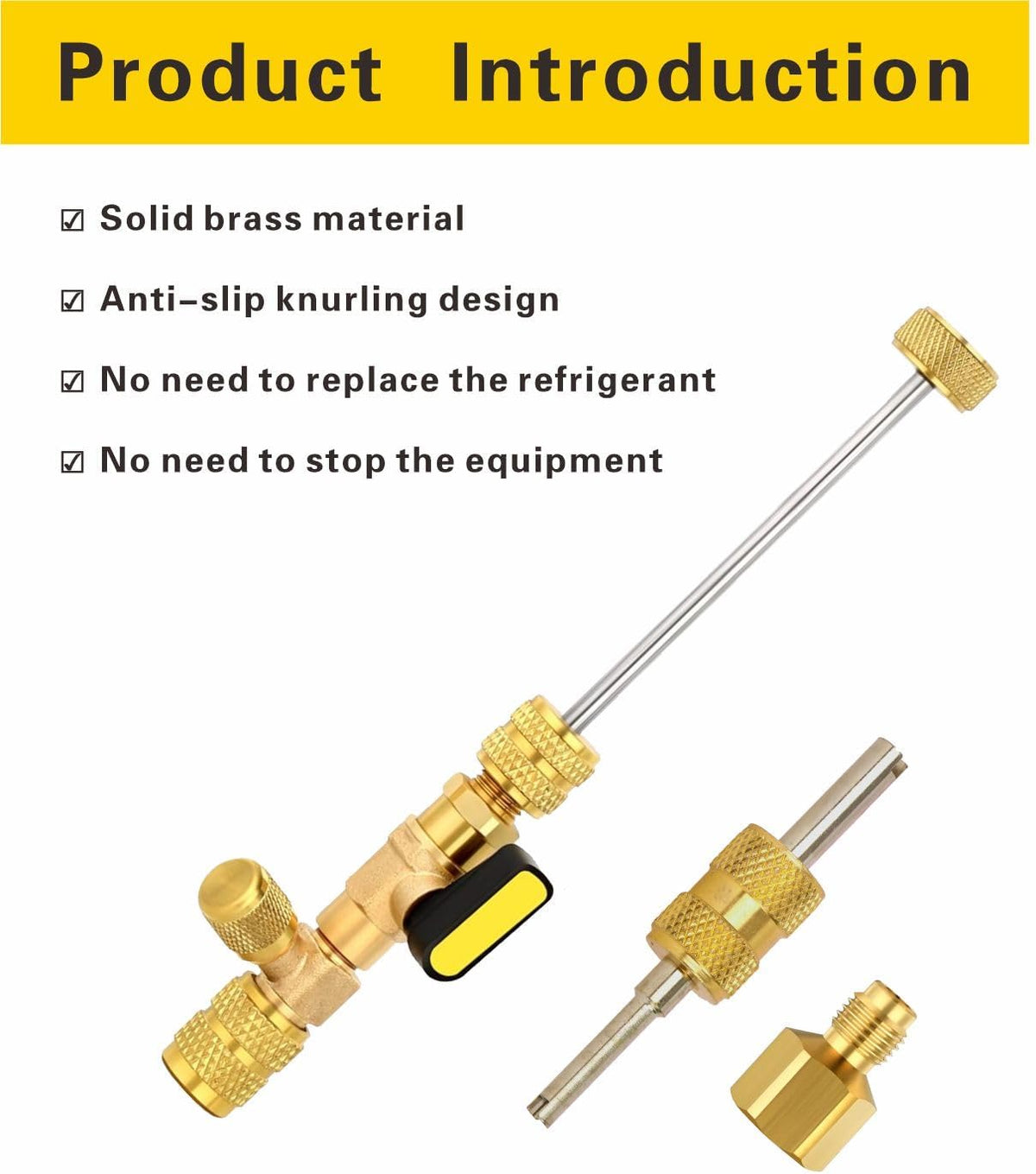 Cansookay HVAC SAE valve core remover tool kit and replacement cores - product gallery image 2