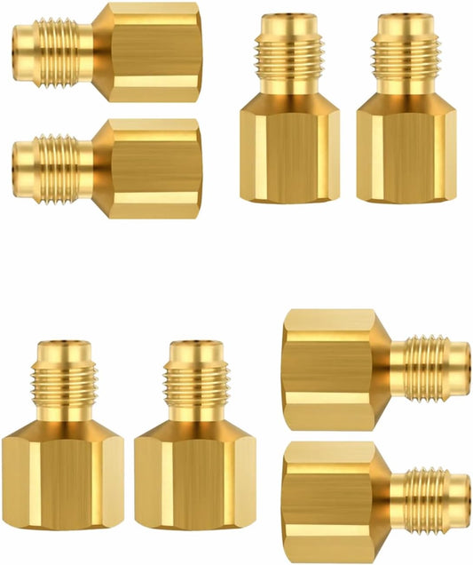 Cansookay eight-piece brass HVAC refrigerant adapter kit - main product photo